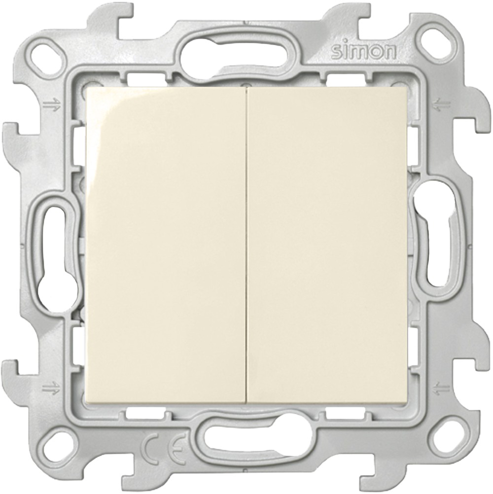 Выключатель двухклавишный Simon SIMON 24 HARMONIE, 2500 Вт, слоновая кость, 2450398-031
