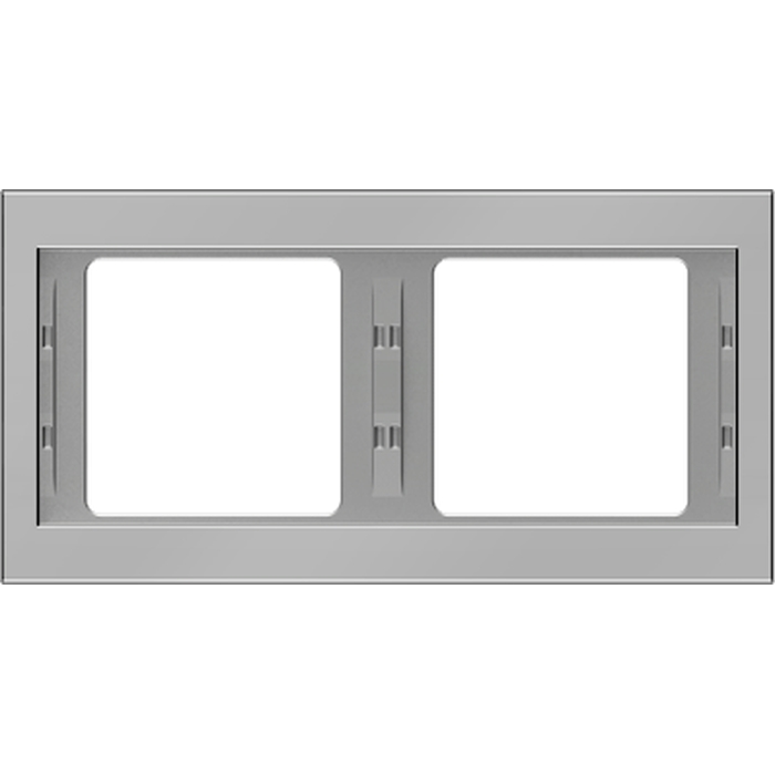 Рамка 2 поста Berker, горизонтальная, нержавеющая сталь, 13637004