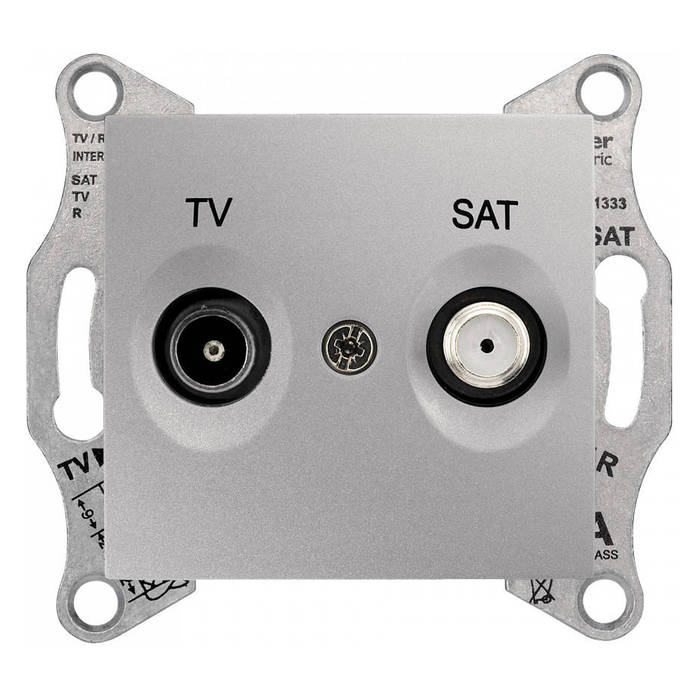 Розетка TV-SAT Schneider Electric SEDNA, скрытый монтаж, алюминий, SDN3401260