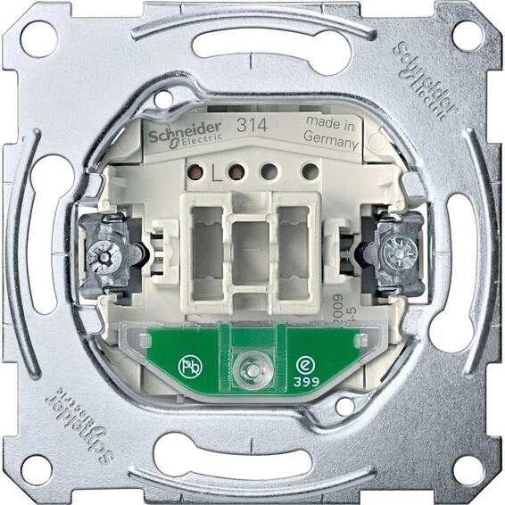 Механизм переключателя 1-клавишного Schneider Electric коллекции Merten с подсветкой, MTN3136-0000