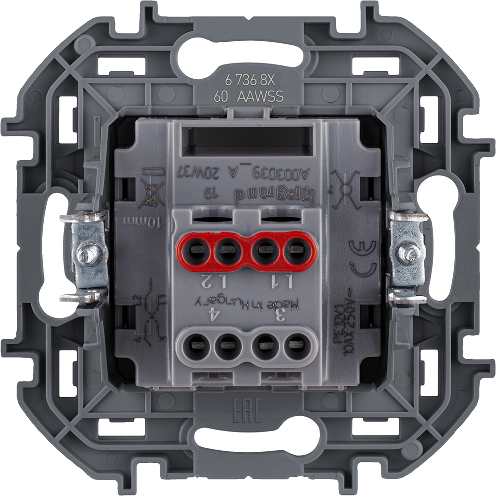 Механизм переключателя промежуточного одноклавишный Inspiria 10А IP20 250В 10AX винт. клеммы антрацит  673683