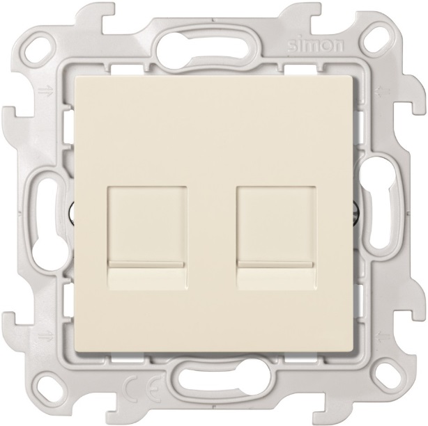 Simon 24 Слоновая кость Розетка для передачи данных 2xRJ45 Cat.6 UTP